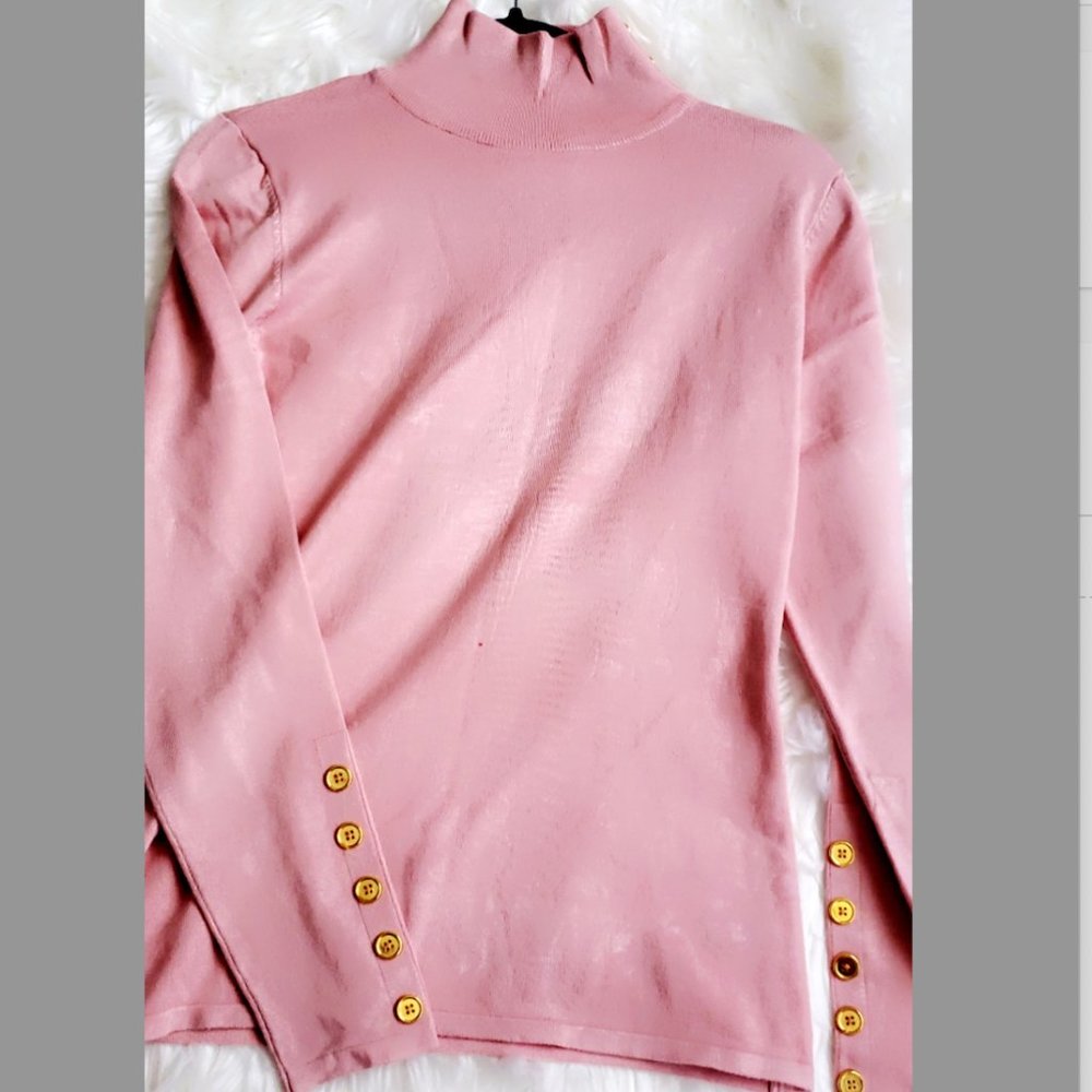 Womens Embellished Button Shoulder Knitt Sweater